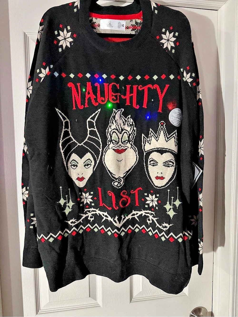 Disney Villains Light-Up Holiday Sweater Women's Black & Red